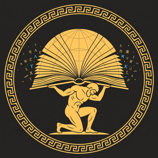 Etymology Atlas emblem: Atlas holding an open book shaped like a globe